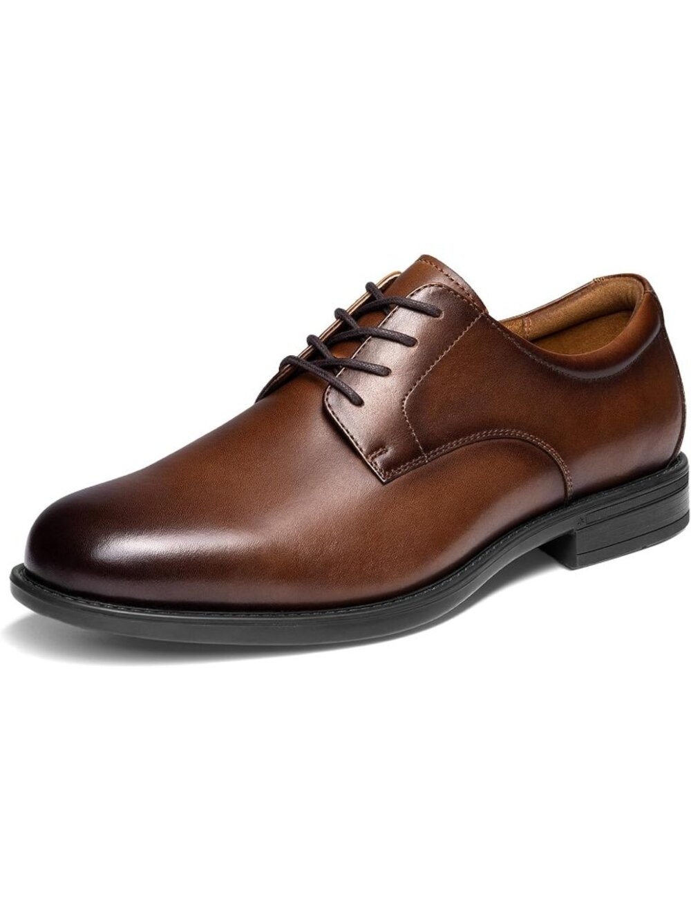 Men’s Brown Leather Comfort Oxford Dress Shoes Lace Up Business Formal